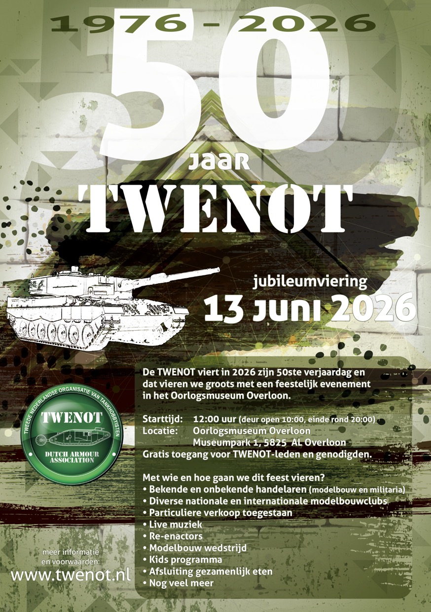 50 JAAR TWENOT — Jubileumviering 13 juni 2026 in het oorlogsmuseum Overloon